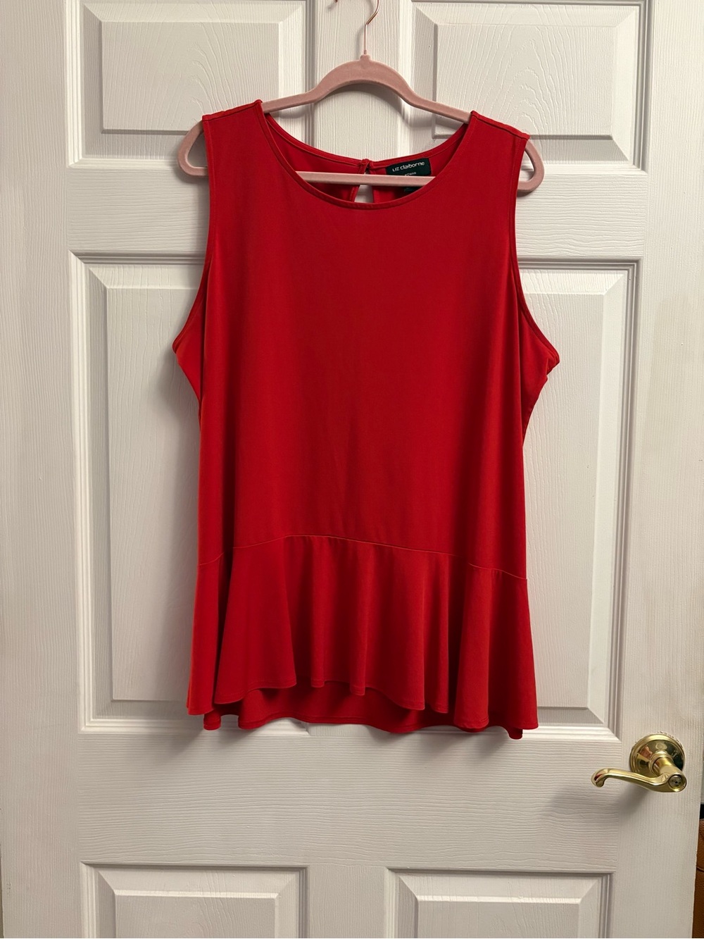 Liz Claiborne Red Peplum Sleeveless Tank Size 1X
